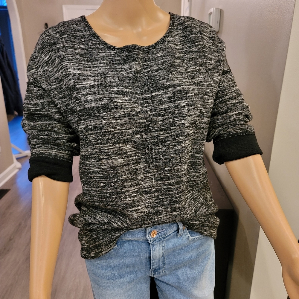 J Crew Black Marled Jasper Pullover Tunic